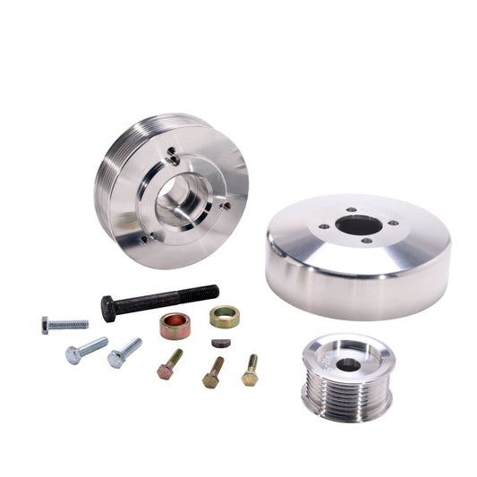 BBK 97-04 Ford F150 Expedition 4.6 5.4 Underdrive Pulley Kit - Lightweight CNC Billet Aluminum (3pc)