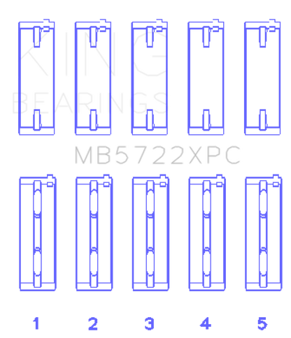 King Engine Bearings 2007+ Mitsubishi 4B11T EVO X Coated Performance Main Bearing Set - Size STDX