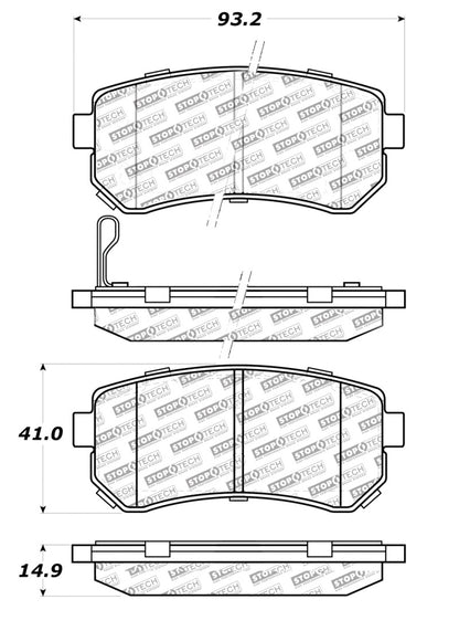 StopTech 10-13 Kia Forte Koup Street Select Rear Brake Pads