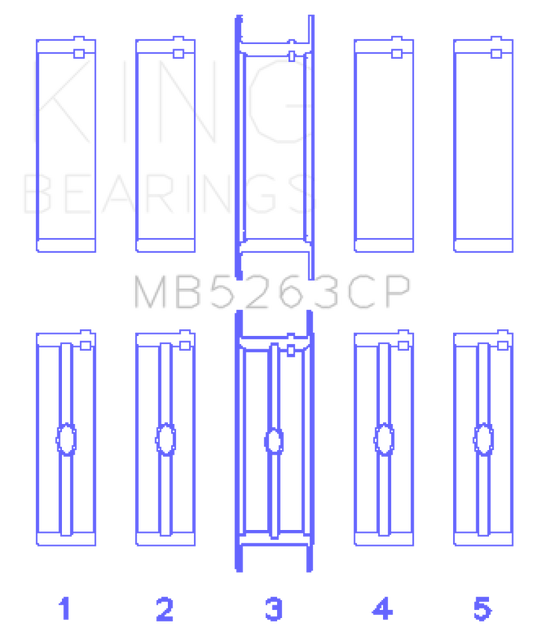 King Engine Bearings Ford Eng 445 T/Dies Crankshaft Main Bearing Set (Set of 5)
