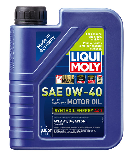 LIQUI MOLY 1L Synthoil Energy A40 Motor Oil SAE 0W40