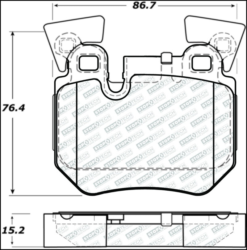 StopTech 08-13 BMW 1-Series Street Select Rear Brake Pads