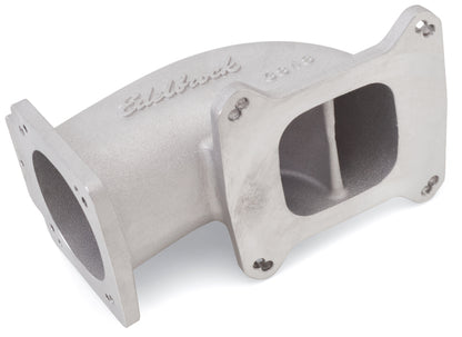 Edelbrock Low Profile Intake Elbow 90mm Throttle Body to Square-Bore Flange As-Cast Finish