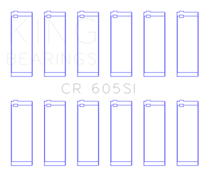 King Engine Bearings GM 2.8L/3.4L V6 (Size STD) Connecting Rod Bearings Set of 6