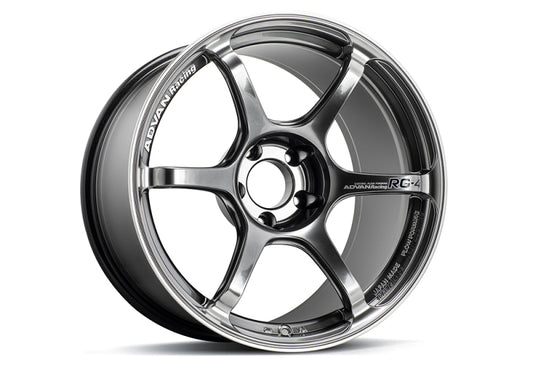 Advan RG-4 18x8 +44 5x114.3 Racing Hyper Black and Ring Wheel