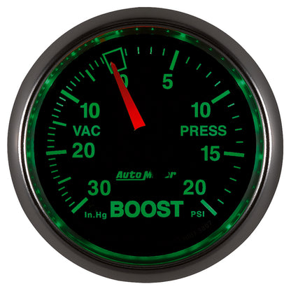 Autometer GS 52mm 30 in Hg/20 psi Mechanical Vacuum/Boost Gauge