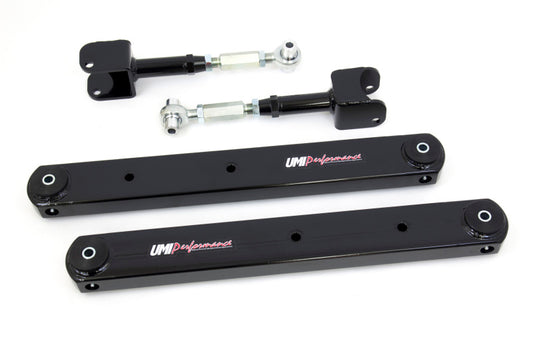 UMI Performance 64-67 GM A-Body Rear Control Arm Kit Fully Boxed Lowers Adjustable Uppers