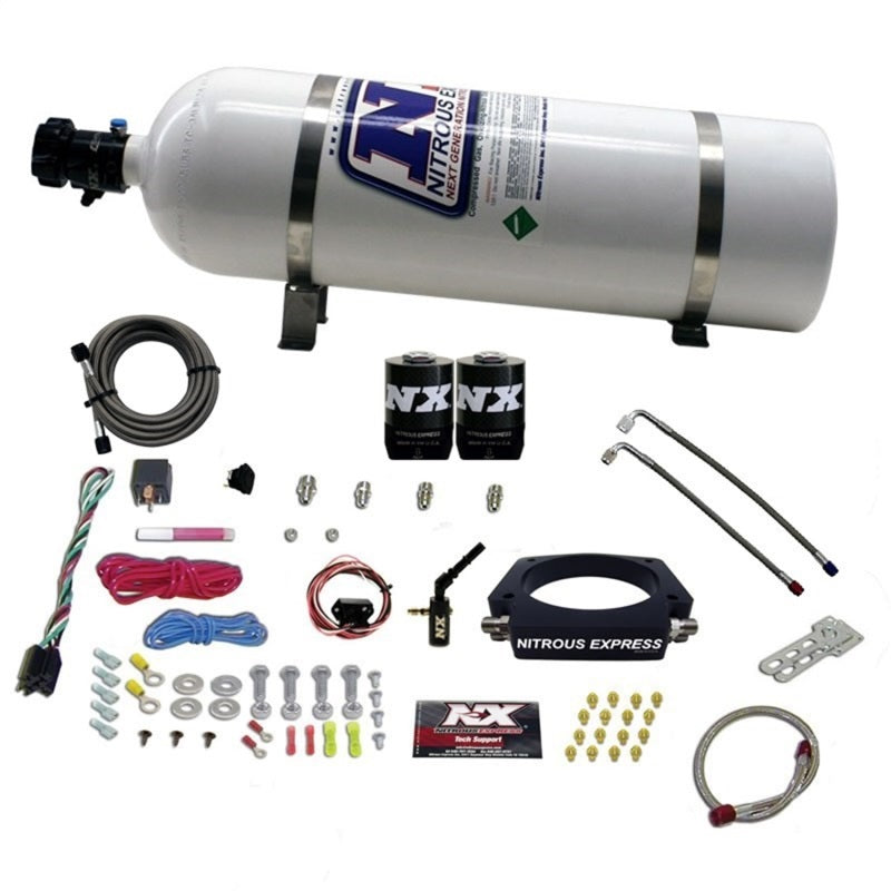 Nitrous Express 2014+ GM 6.2L Truck Nitrous Plate Kit (35-300HP) w/15lb Bottle