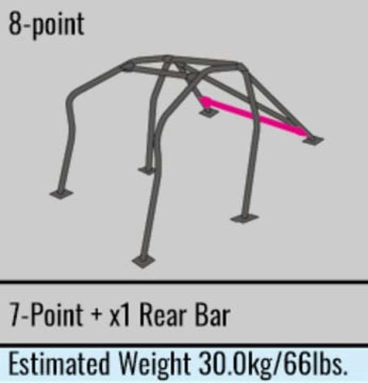 Cusco 91-00 Toyota Soarer Sfty21 Through Dash 7pt 2 Passenger Roll Cage - White (S/O / No Cancel)