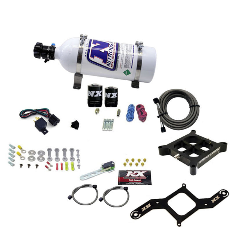 Nitrous Express 4150 Single Entry Crossbar Plate RNC Nitrous Kit (250-750HP) w/5lb Bottle