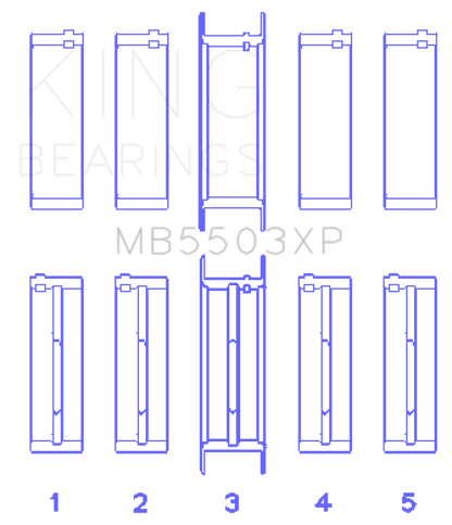 King Engine Bearings Ford V8 351ci 5.8L 16V (Size STD) Performance Main Bearing Set