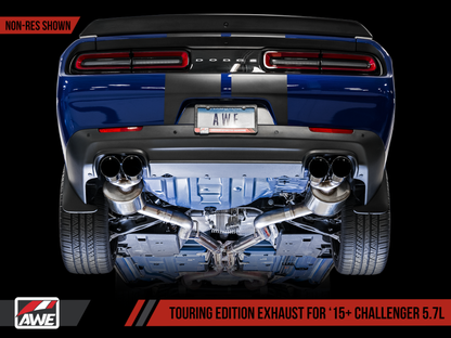 AWE Tuning 2017+ Challenger 5.7 Touring Edition Exhaust - Non-Resonated - Diamond Black Quad Tips