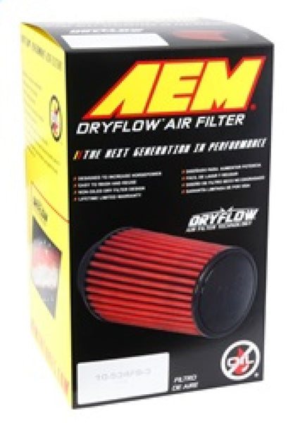 AEM Dryflow Air Filter - Round Tapered 6in Base OD x 5in Top OD x 5.5in H x 2.5in Flange ID