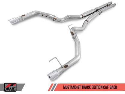 AWE Tuning S550 Mustang GT Cat-Back Exhaust - Track Edition (Diamond Black Tips)