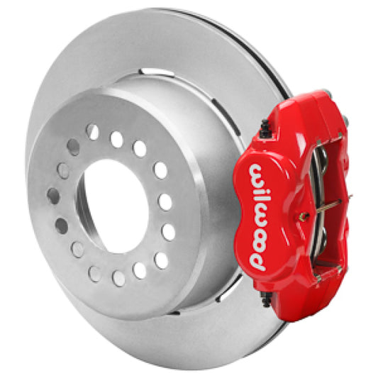 Wilwood Chevy Monte Carlo Forged 4 Piston DynaPro Red Caliper HP32 VV Plain Rotor - 11.00x0.81