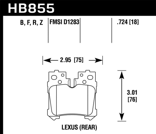 Hawk 07-17 Lexus LS460 / 08-16 Lexus LS600h Performance Ceramic Street Rear Brake Pads