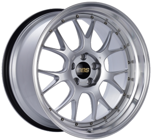 BBS LM-R 20x9 5x120 ET8 Diamond Silver Center Diamond Cut Lip Wheel -82mm PFS/Clip Required