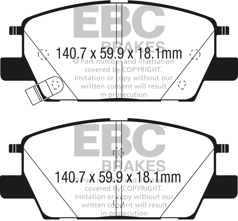 EBC 2018+ Chevrolet Equinox 1.5L Turbo (J60) Greenstuff Front Brake Pads