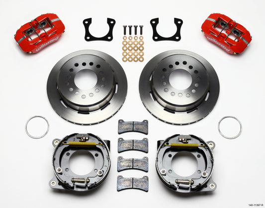 Wilwood Dynapro Low-Profile 11.00in P-Brake Kit - Red 58-64 Olds/Pontiac Ends 2.81in Offset