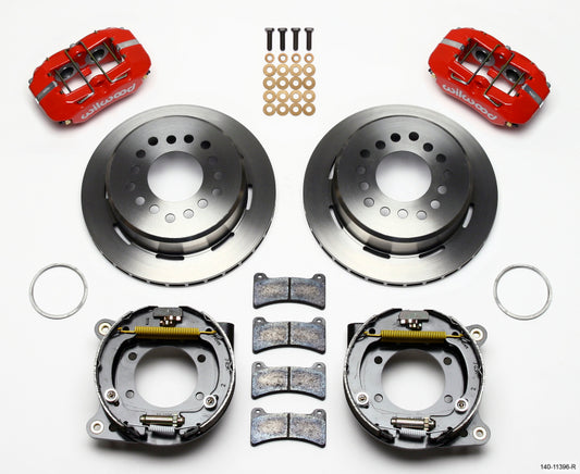 Wilwood Dynapro Low-Profile 11.00in P-Brake Kit - Red Ford 8.8 w/2.50in Offset-5 Lug