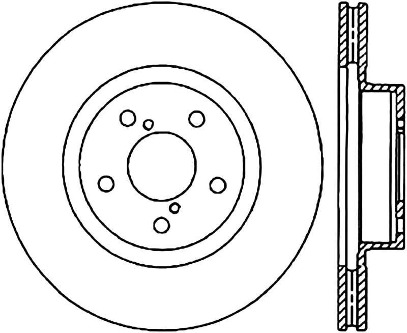StopTech 05-17 Subaru Impreza WRX/STi SportStop Cryo Slotted & Drilled Front Left Rotor