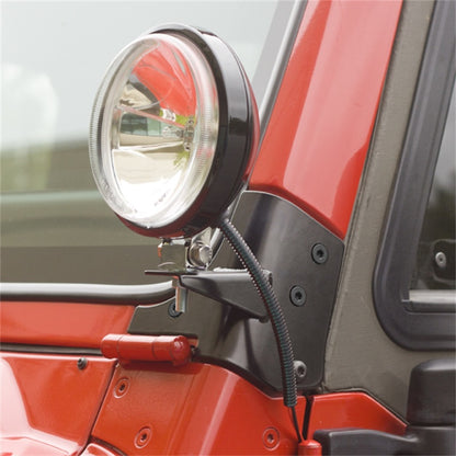 Rugged Ridge 97-06 Jeep Wrangler TJ Windshield Hinge Light Brackets Black