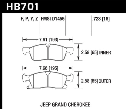 Hawk 11-14 Jeep Grand Cherokee (w/ 330mm/350mm Front Rotors) Super Duty Front Brake Pads