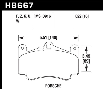 Hawk 09-11 Porsche 911 Carrera Front ER-1 Brake Pads