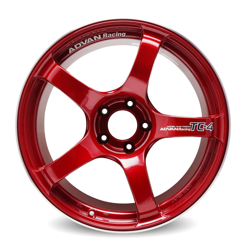 Advan TC4 18x8 +47 5x100 Racing Candy Red and Ring Wheel