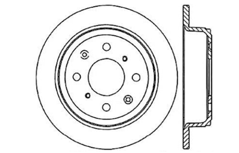 StopTech Acura & Honda Civic/Del Sol Drilled Left Rear Rotor