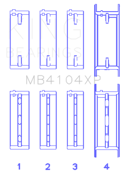 King Engine Bearings Nissan VG30DE/VG30DETT (Size +.025) Performance Main Bearing Set