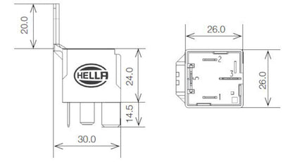 Hella Relay Mini Power Iso 4 Pole 12V Spst Res Bkt