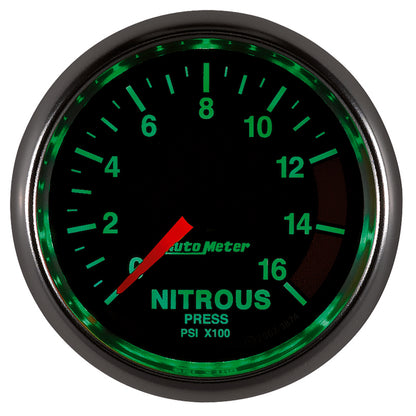 Autometer GS 2 1/16in. 1600PSI Nitrous Fuel Pressure Gauge