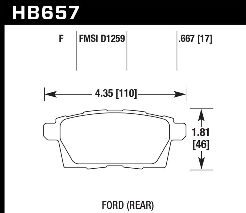 Hawk 07-10 Ford Edge / Lincoln MKX / Mazda CX-7/CX-9 HPS Street Rear Brake Pads