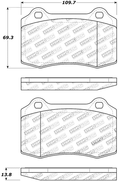 StopTech Performance 00-06 Jaguar S Typre R / XJ R / XJR-S / XJ Sport Rear Brake Pads