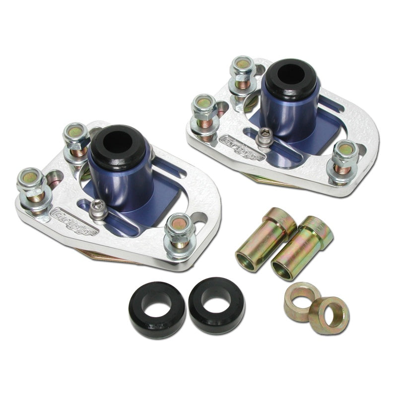 BBK 79-93 Mustang Caster Camber Plate Kit - Silver Anodized Finish