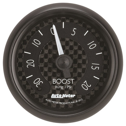 Autometer GT Series 52mm Mechanical 30 In Hg/20 psi Vacuum/Boost Gauge