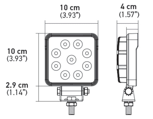 Hella ValueFit Work Light 4SQ 1.0 LED MV LR LT