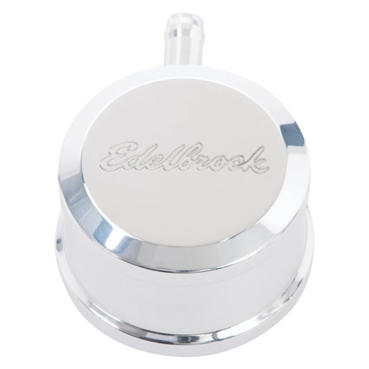 Edelbrock PCV for Valve Cover Aluminum Round Push In w/ 90-Degree Port Breather Look w/ Etched Logo