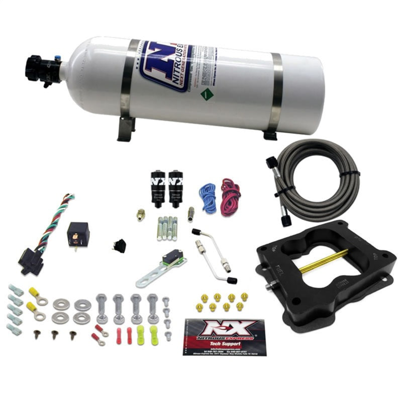 Nitrous Express Q-Jet/Holley Spread Bore Hitman Plus Nitrous Kit (50-200HP) w/15lb Bottle