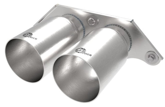aFe Power Mach Force Xp 4in 304 SS Bolt-On Exhaust Tips Brushed 14-19 Porsche 911 GT3 3.8L/4.0L