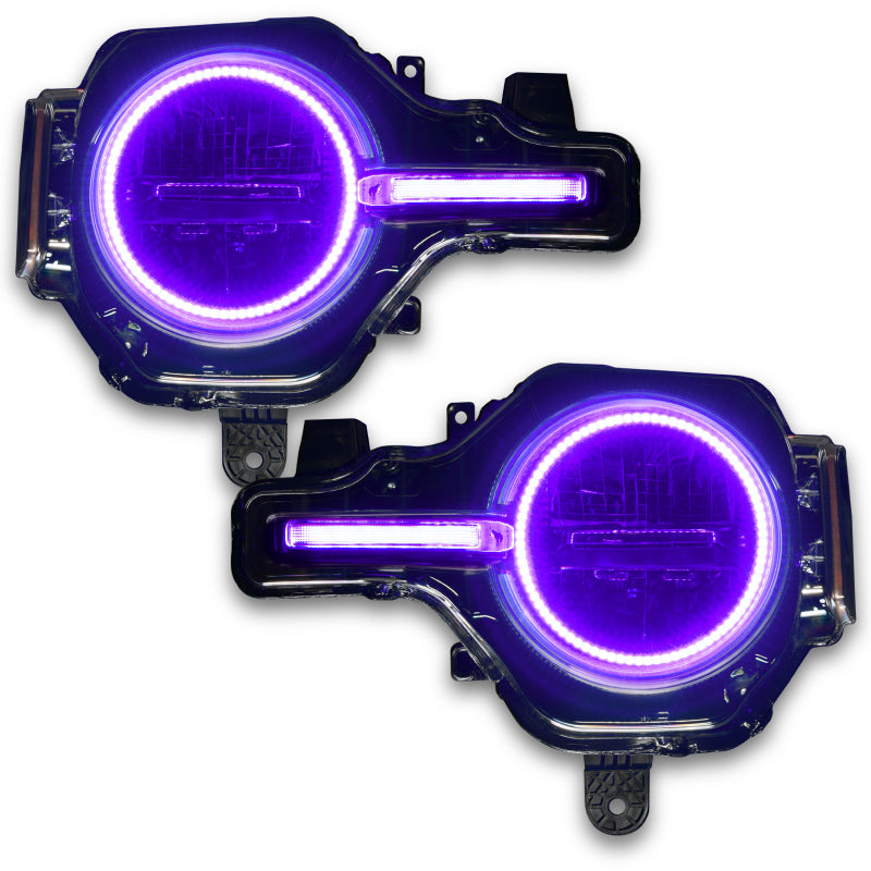 Oracle 21-22 Ford Bronco Headlight Halo Kit w/DRL Bar - Base Headlights -w/No Controller