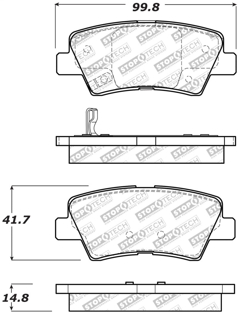 StopTech 09-15 Hyundai Sonata Street Select Rear Brake Pads