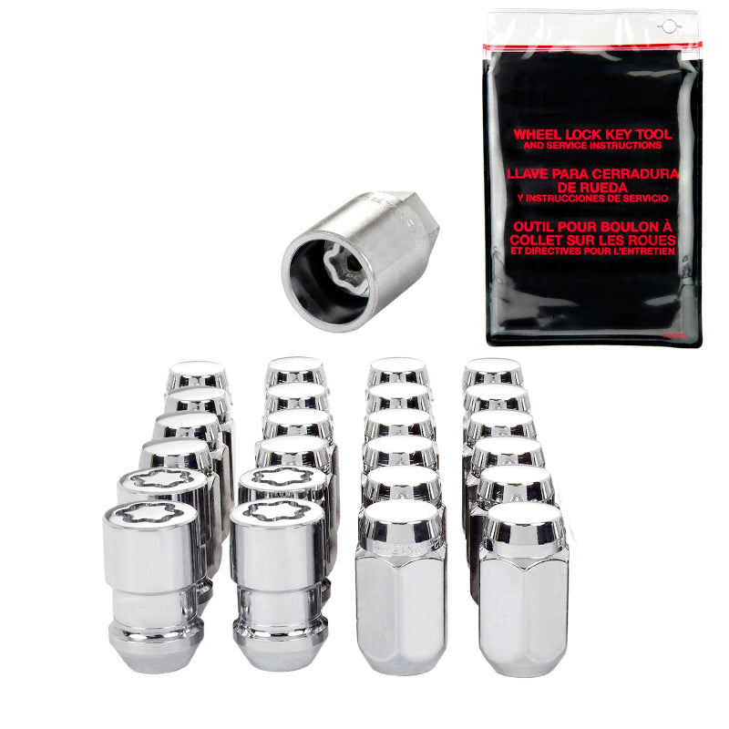 McGard 6 Lug Hex Install Kit w/Locks (Cone Seat Nut) 1/2-20 / 13/16 Hex / 1.5in. Length - Chrome