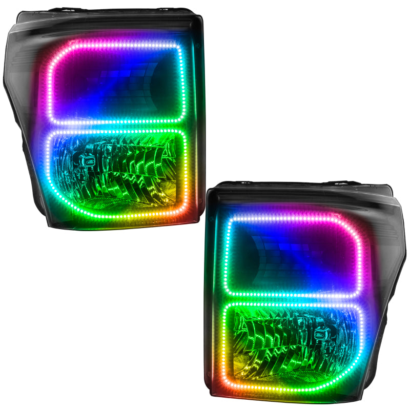 Oracle 11-16 Ford F250/350 LED HL - Black - ColorSHIFT w/ BC1 Controller