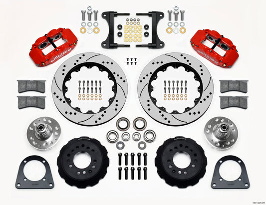 Wilwood Narrow Superlite 6R Front Hub Kit 14.00in Drill Red TCI-IFS 71-78 (Pinto Based)