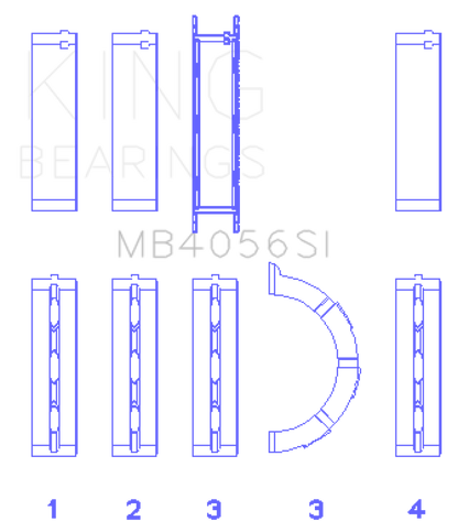 King Engine Bearings Crankshaft Main Bearing 0.5mm (Oversize) Ford Duratec V6