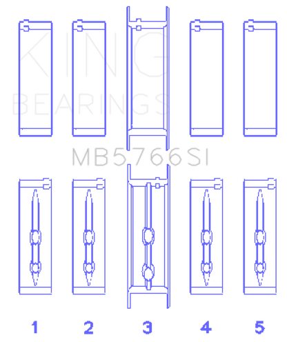 King Engine Bearings GM LS1/2/4/6 (Housing Bore +.010) (Size .001 Oversized) Main Bearing Set
