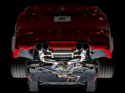 AWE Tuning BMW F8X M3/M4 Track Edition Cat-Back Exhaust - Chrome Silver Tips