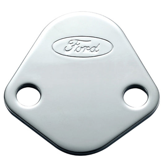 Ford Racing Ford Logo Fuel Pump Blockoff Plate - Chrome